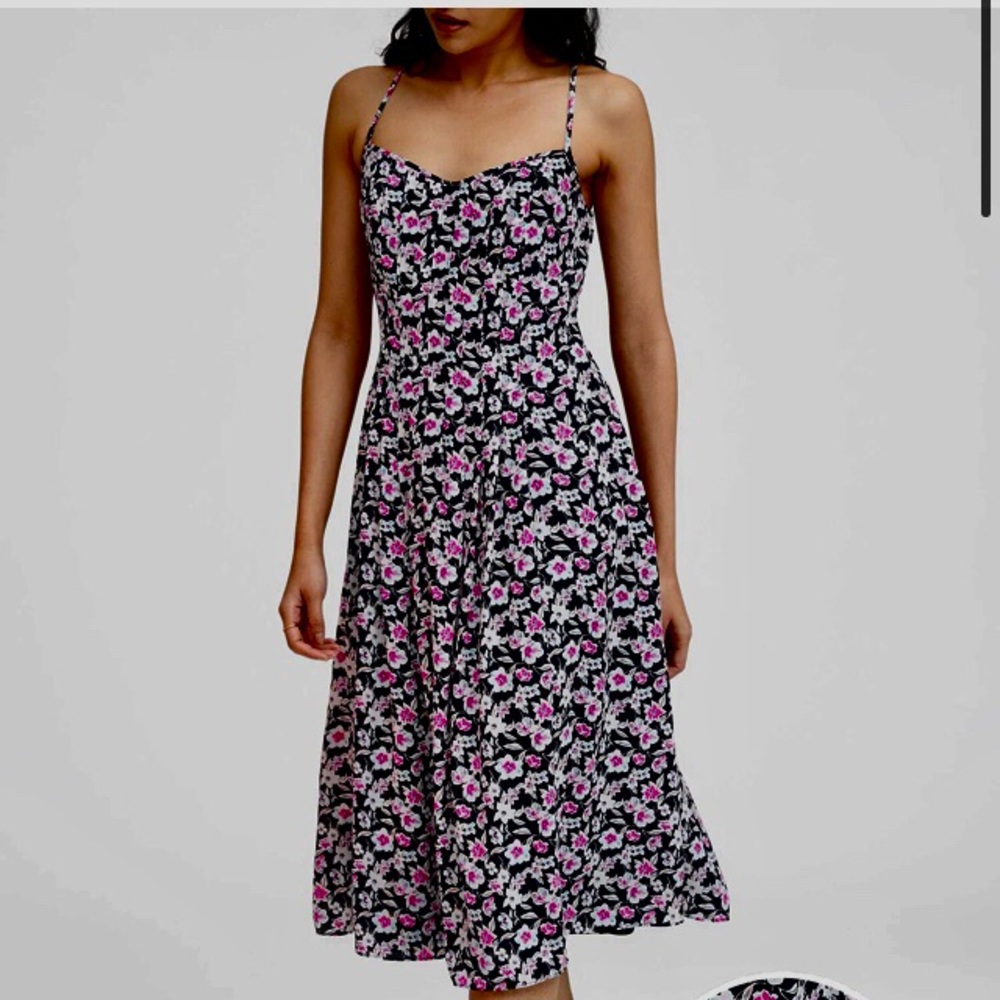 Banana Republic Pintuck Pleated Floral dress sz 8
